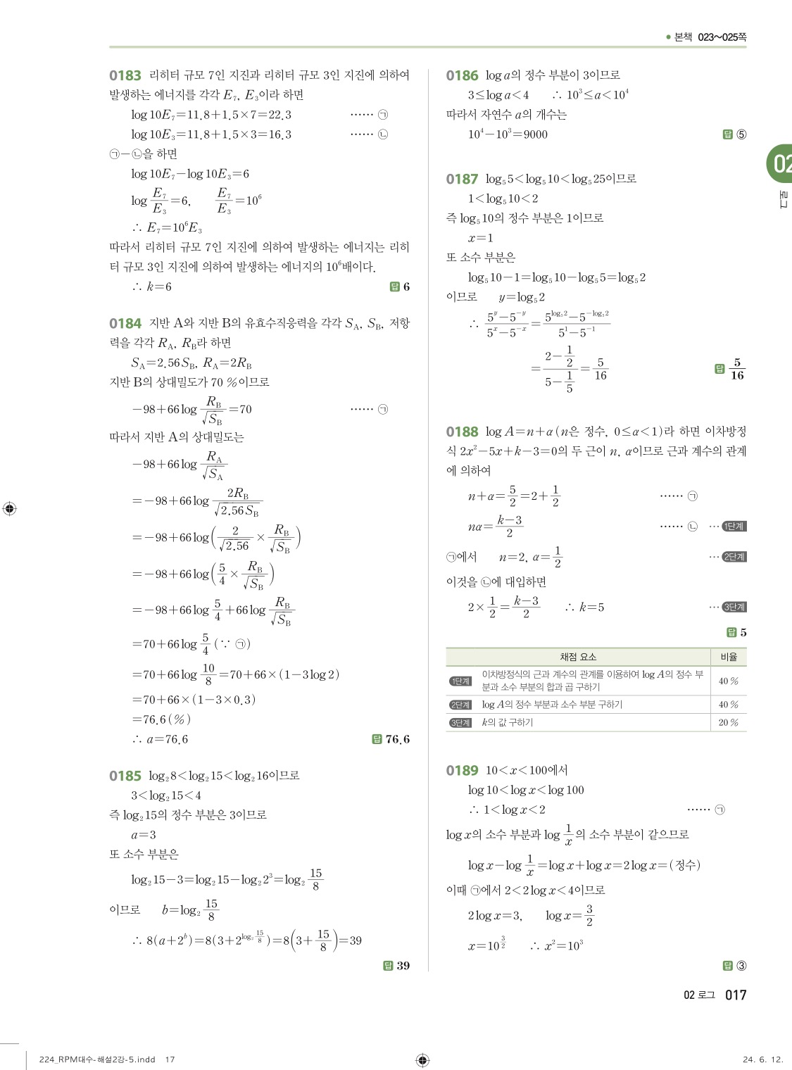 알피엠대수답지 해설 17