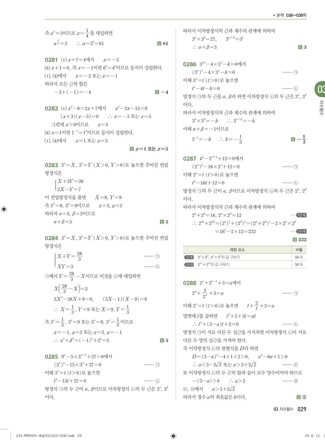 알피엠대수답지 해설 29