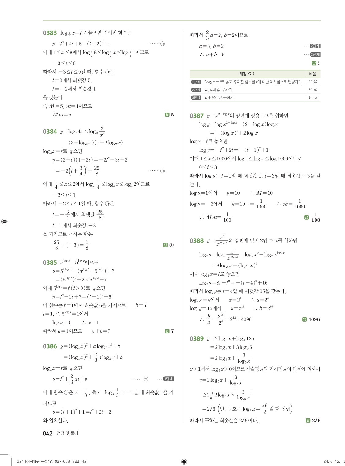 알피엠대수답지 해설 42