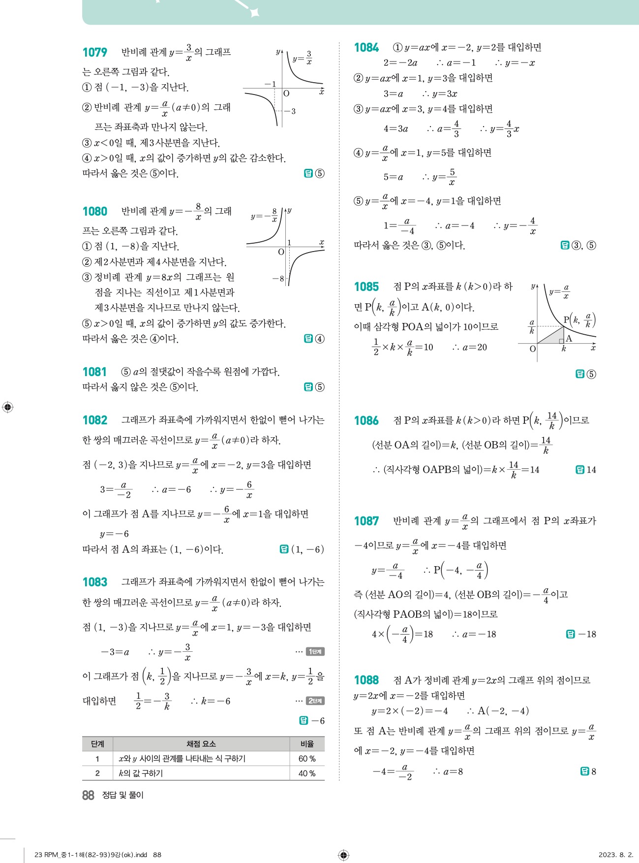 알피엠중1-1답지 상세 88