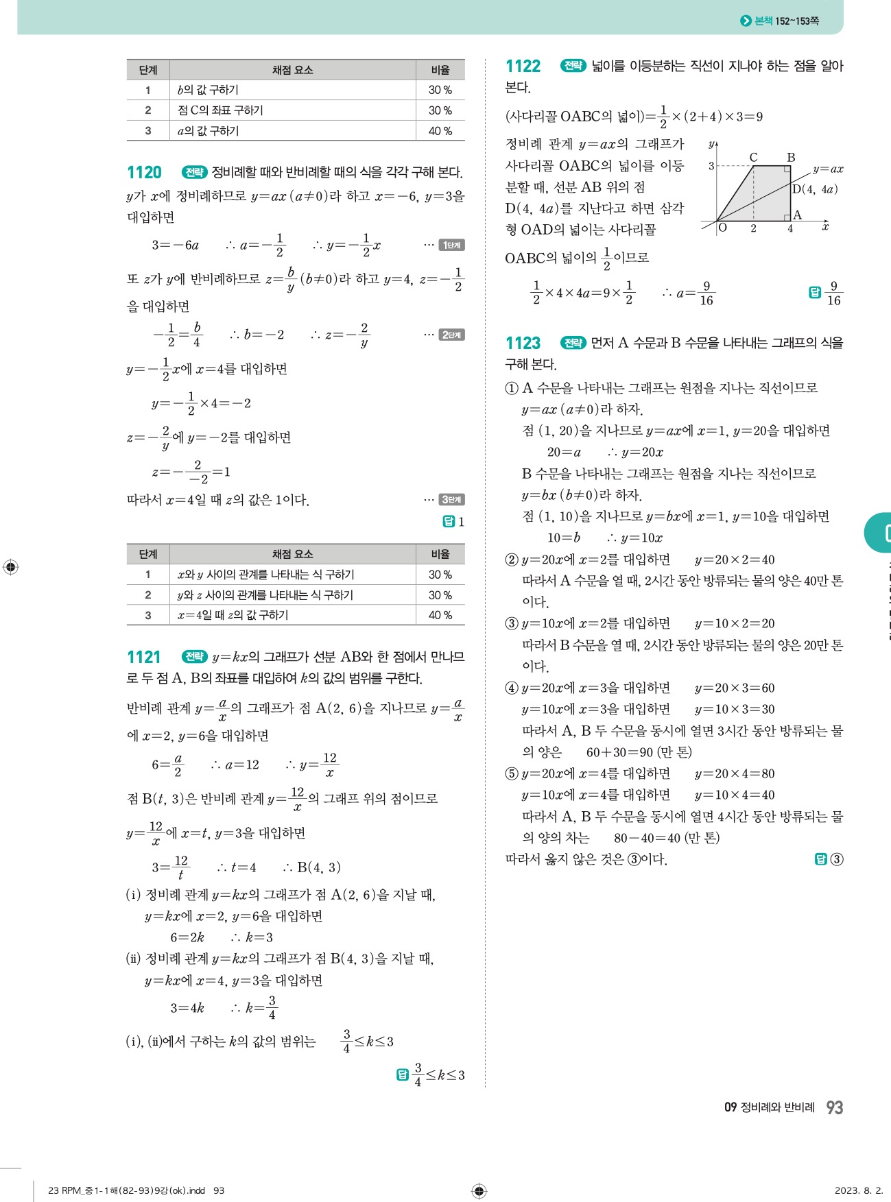알피엠중1-1답지 상세 93