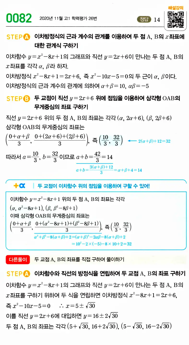 마플시너지 공통수학2 답지