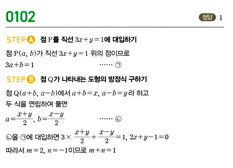 마플시너지 공통수학2 답지 107번