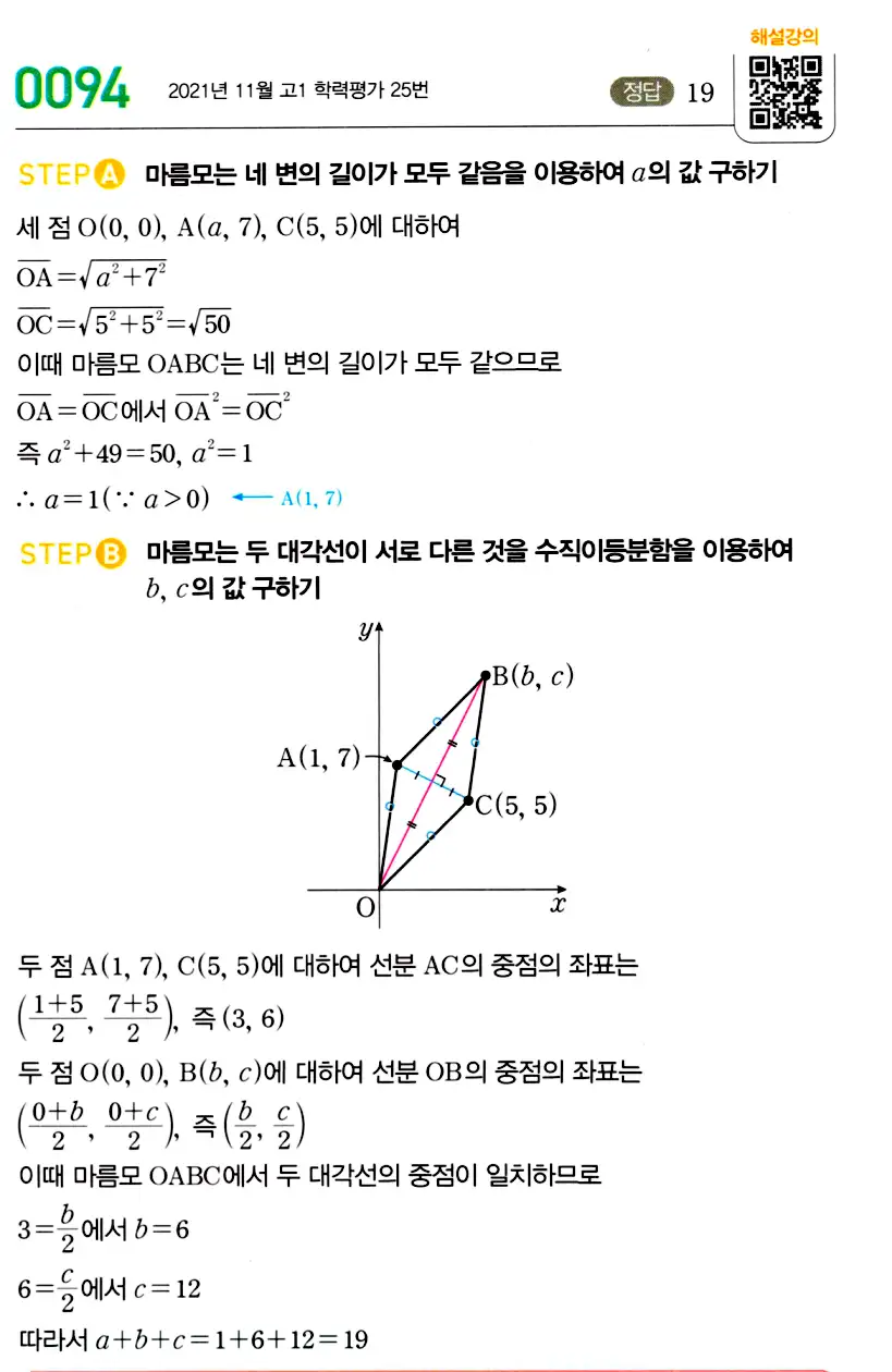 마플시너지 공통수학2 답지 98번