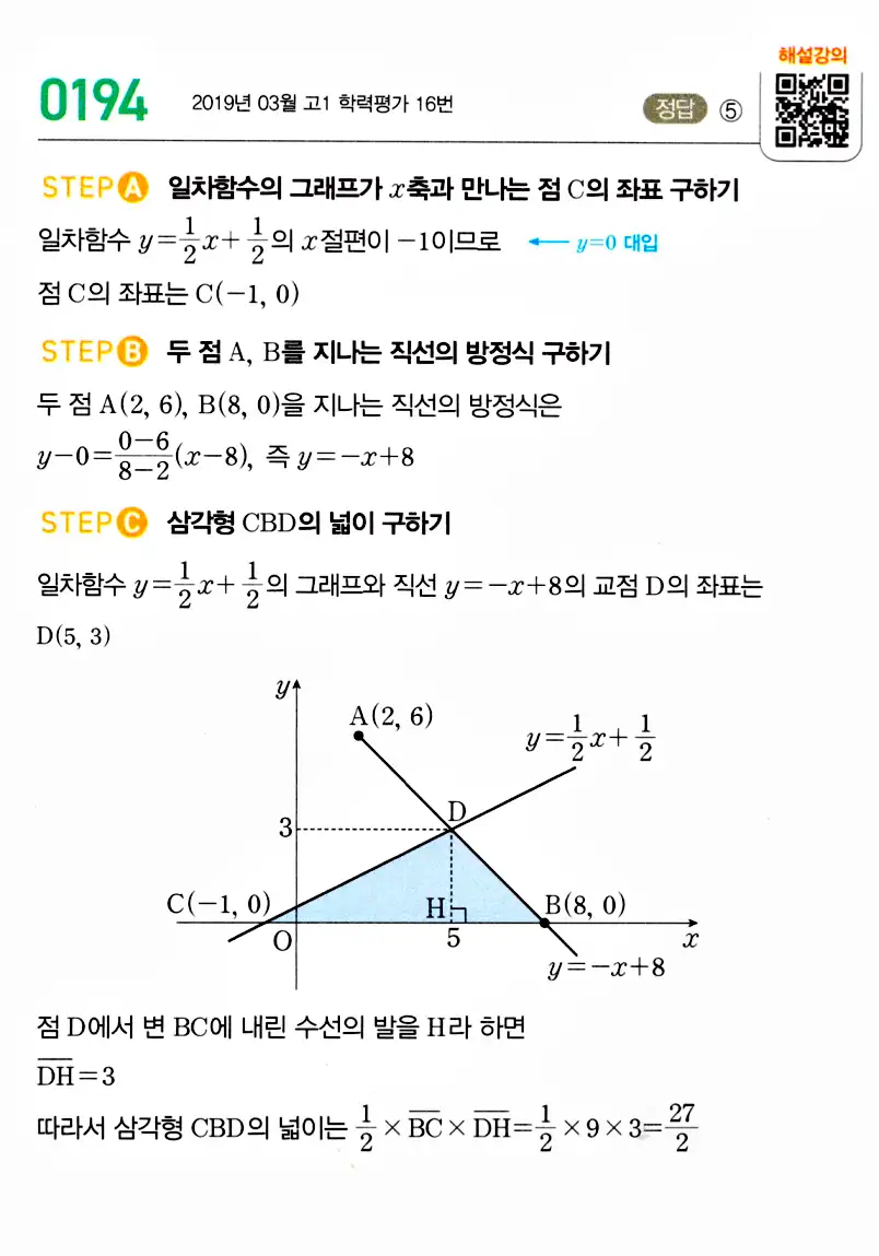 마플시너지 공통수학2 답지 195번