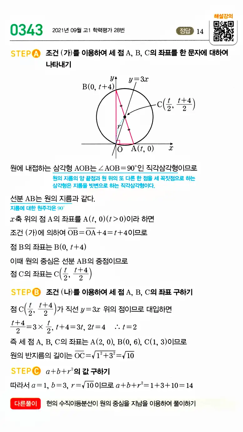 마플시너지 공통수학2 답지 342번