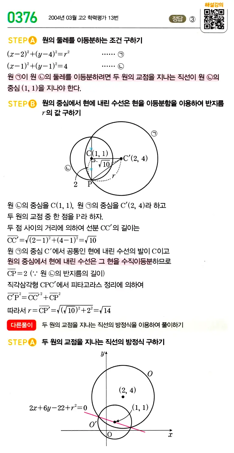 마플시너지 공통수학2 답지 380번