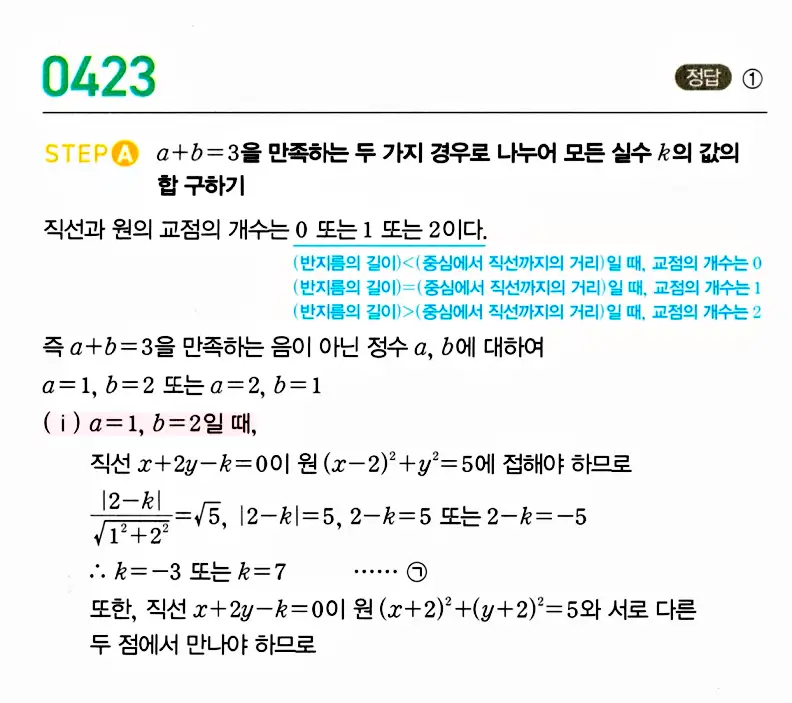 마플시너지 공통수학2 답지 424번