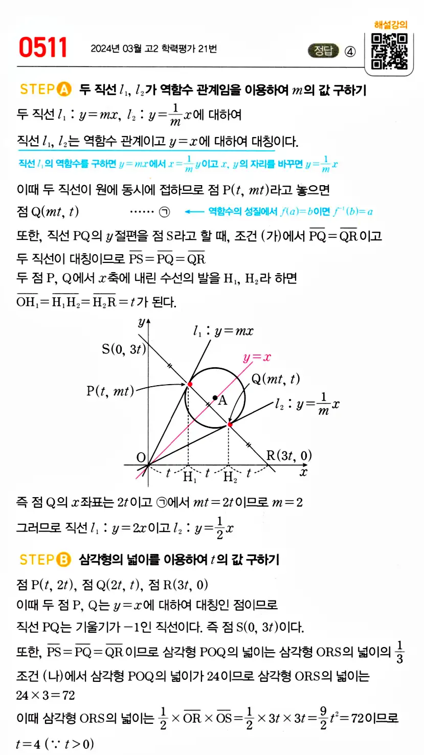 마플시너지 공통수학2 답지 511번