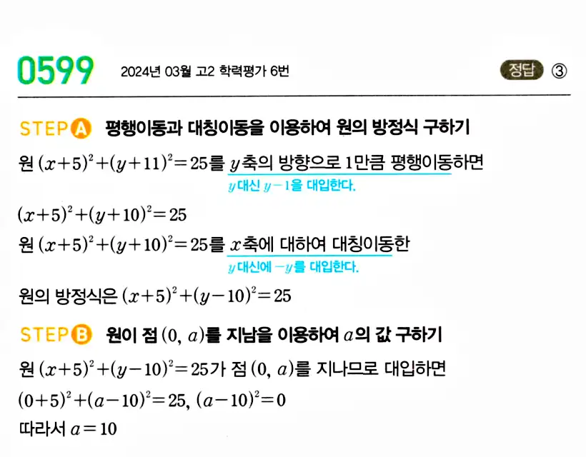 마플시너지 공통수학2 답지 595번