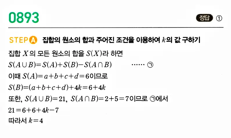마플시너지 공통수학2 답지 888번