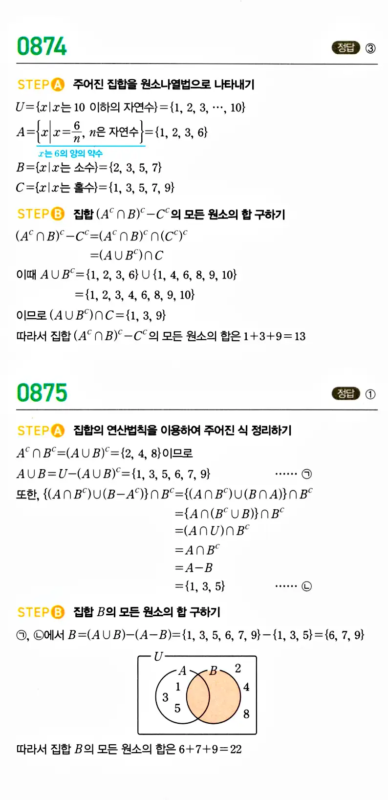 마플시너지 공통수학2 답지 875번