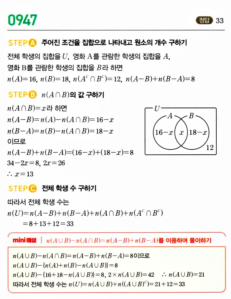 마플시너지 공통수학2 답지 931번