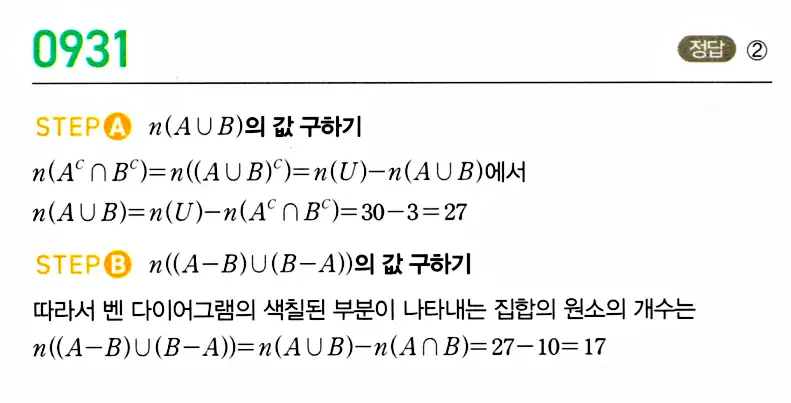 마플시너지 공통수학2 답지 932번