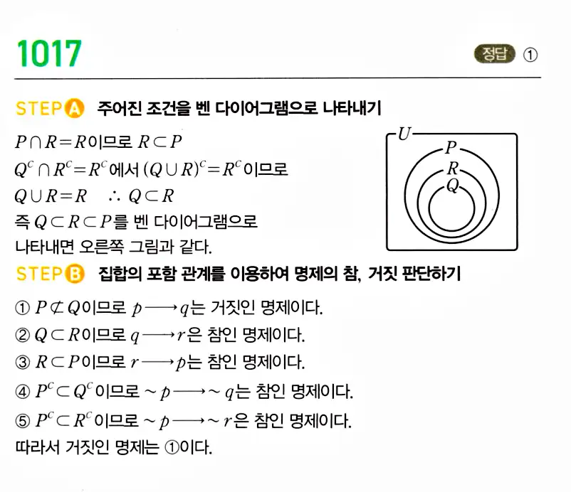 마플시너지 공통수학2 답지 1007번