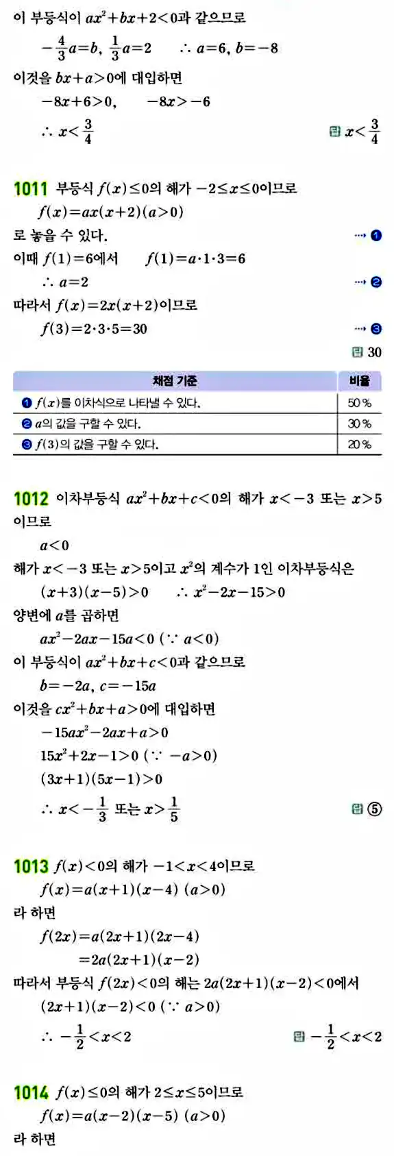 라이트쎈 공통수학1 답지 205