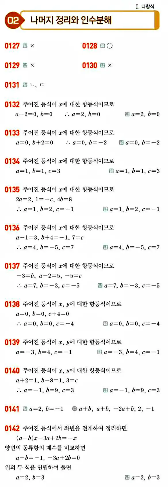 라이트쎈 공통수학1 답지 22