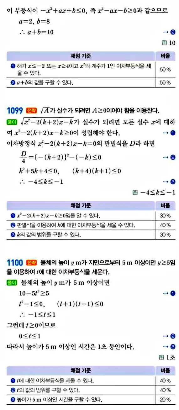 라이트쎈 공통수학1 답지 216