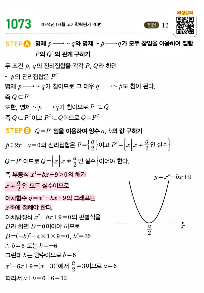 마플시너지 공통수학2 답지 1069번