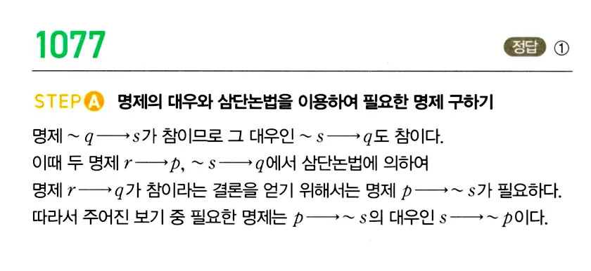 마플시너지 공통수학2 답지 1073번