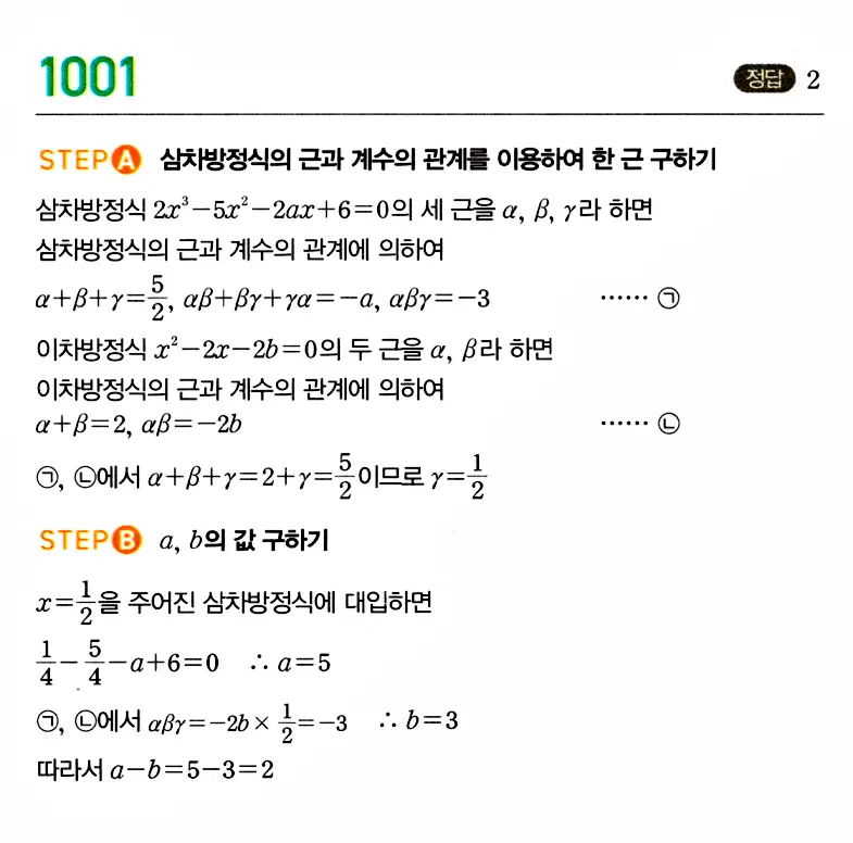 마플시너지 공통수학1 답지 해설