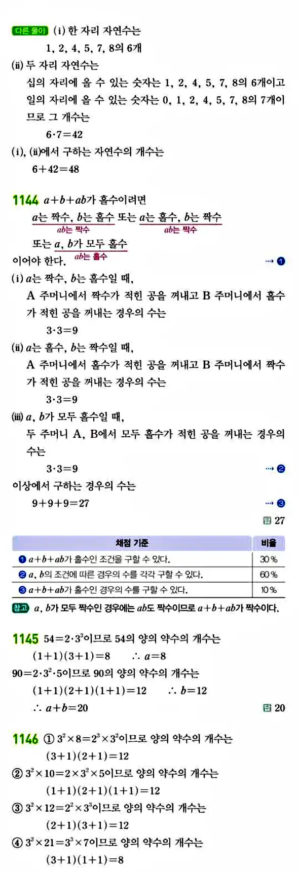 라이트쎈 공통수학1 답지 240