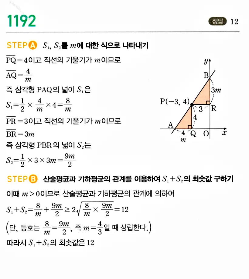 마플시너지 공통수학2 답지 1187번