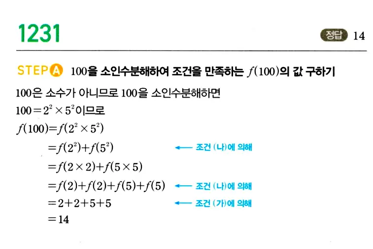 마플시너지 공통수학2 답지 1231번