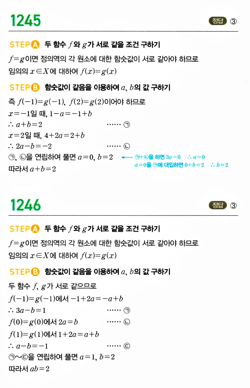 마플시너지 공통수학2 답지 1243번