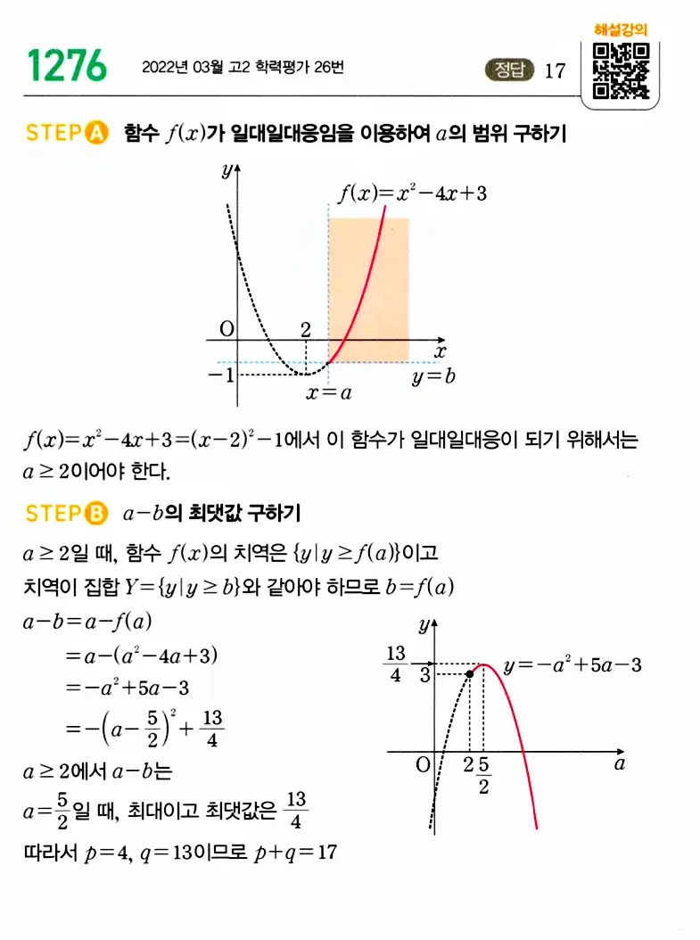 마플시너지 공통수학2 답지 1277번