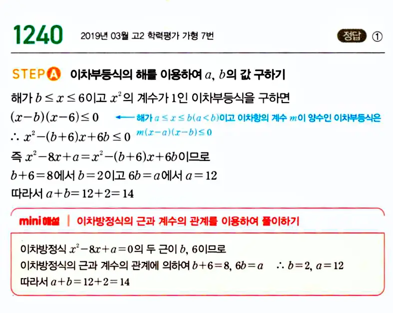 마플시너지 공통수학1 답지 해설