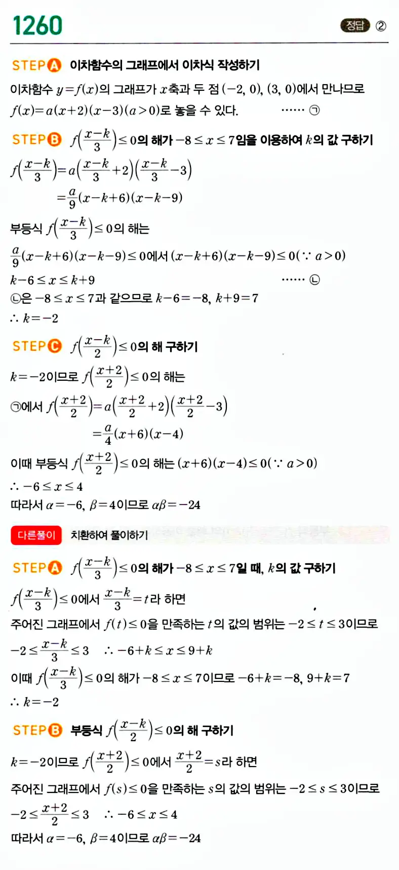 마플시너지 공통수학1 답지 해설 끝