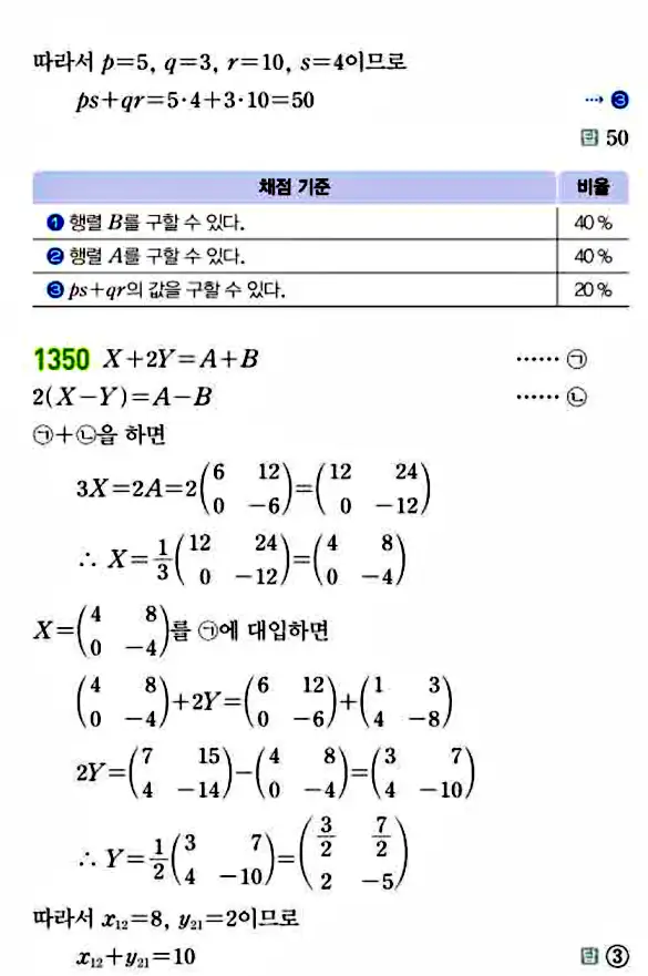 라이트쎈 공통수학1 답지 250