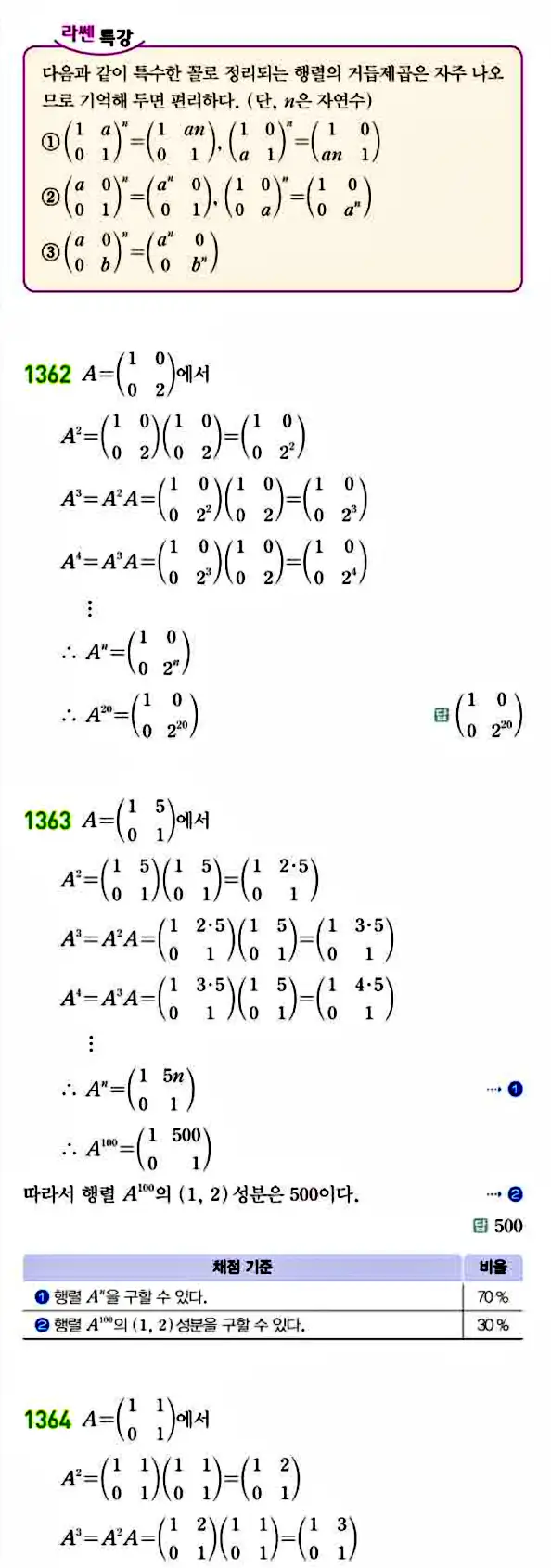 라이트쎈 공통수학1 답지 254