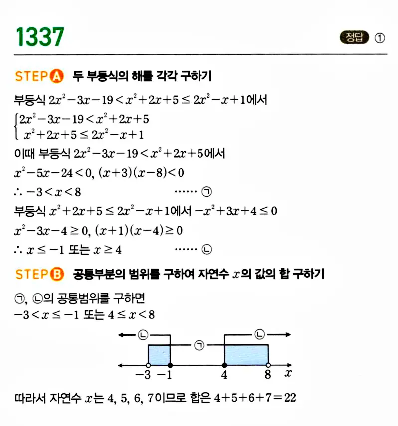 마플시너지 공통수학1 답지 1340번