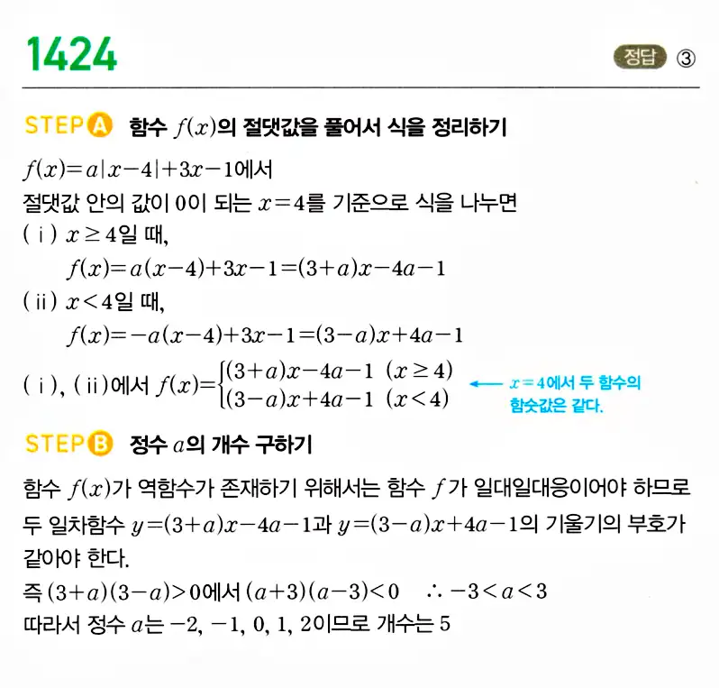 마플시너지 공통수학2 답지 1411번