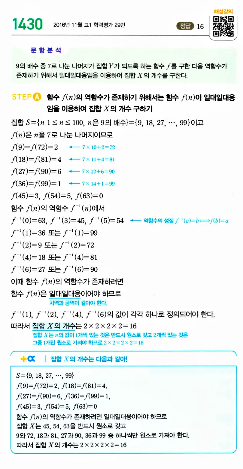 마플시너지 공통수학2 답지 1426번