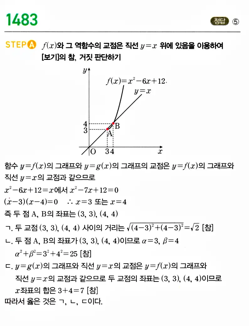 마플시너지 공통수학2 답지 1481번
