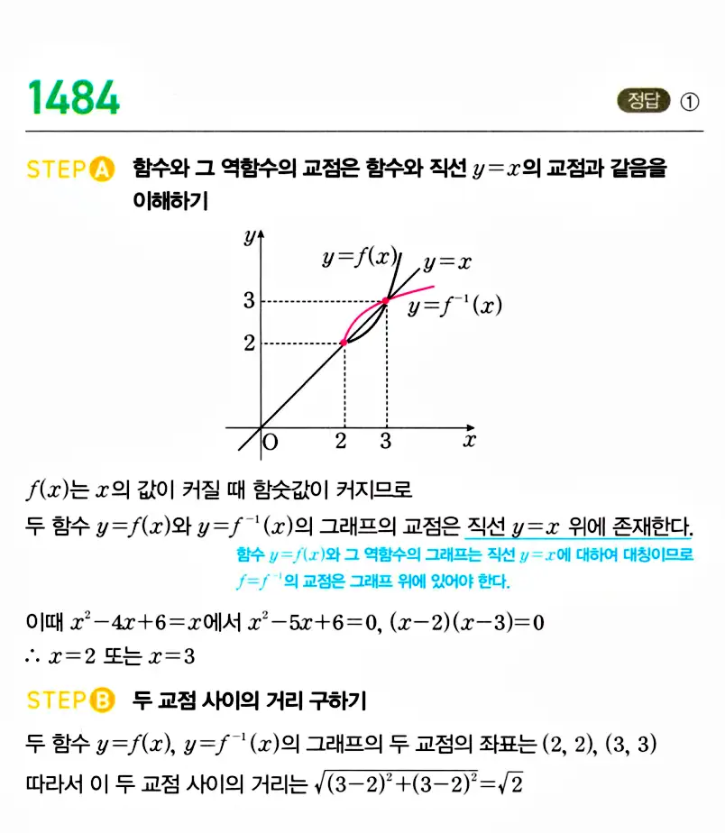 마플시너지 공통수학2 답지 1482번