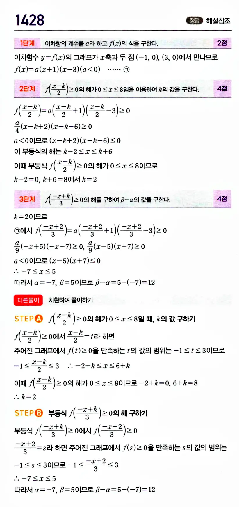 마플시너지 공통수학1 답지 1430번 인근