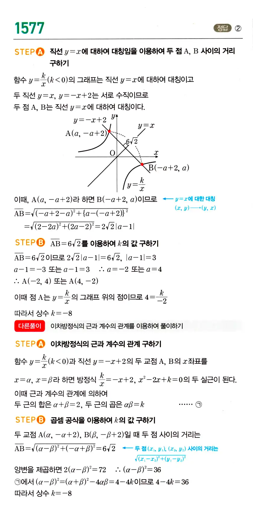 마플시너지 공통수학2 답지 1577번
