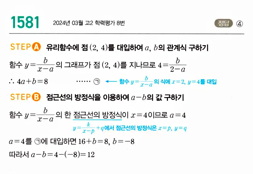 마플시너지 공통수학2 답지 1581번
