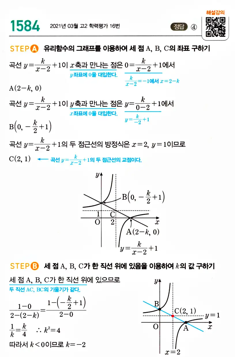 마플시너지 공통수학2 답지 1584번
