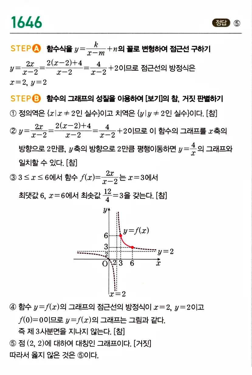 마플시너지 공통수학2 답지 1644번