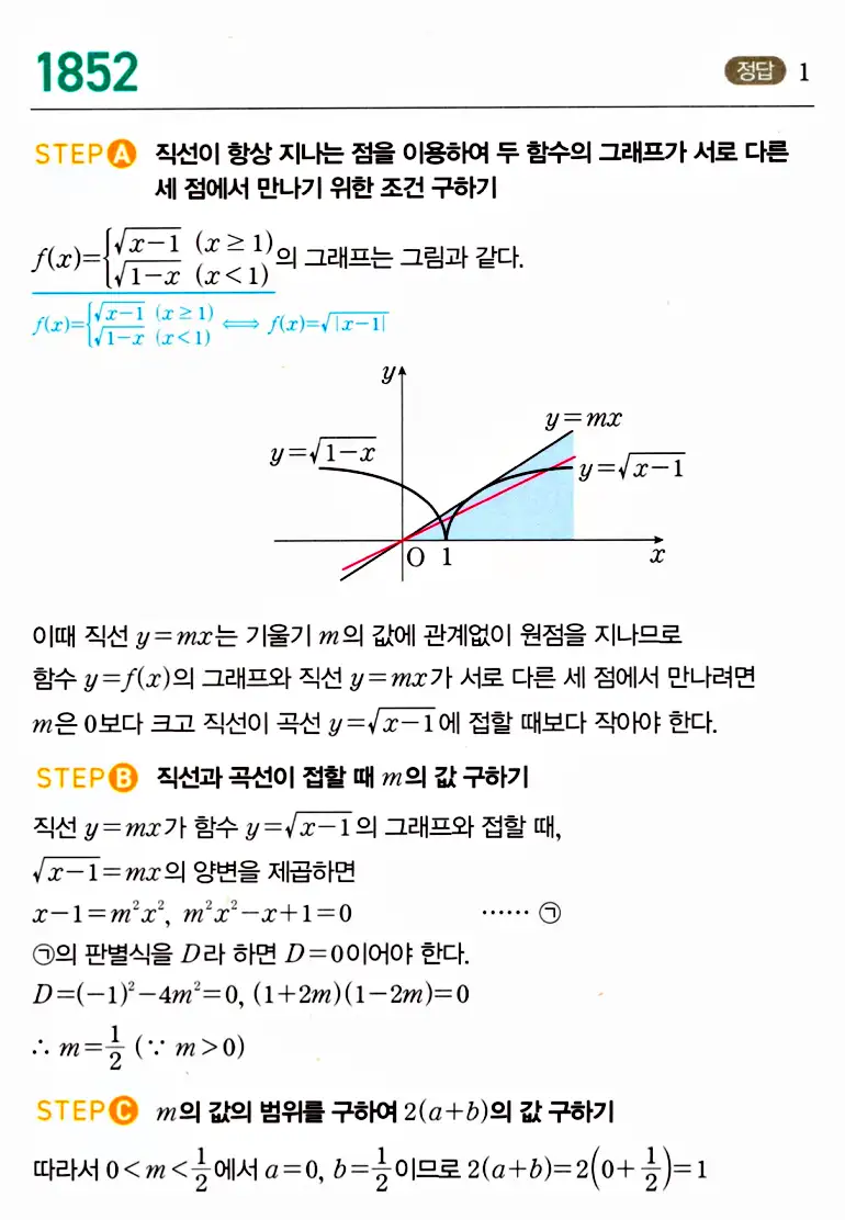 마플시너지 공통수학2 답지 1854번