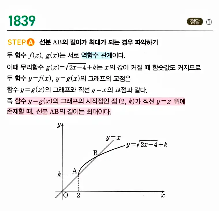 마플시너지 공통수학2 답지 1838번