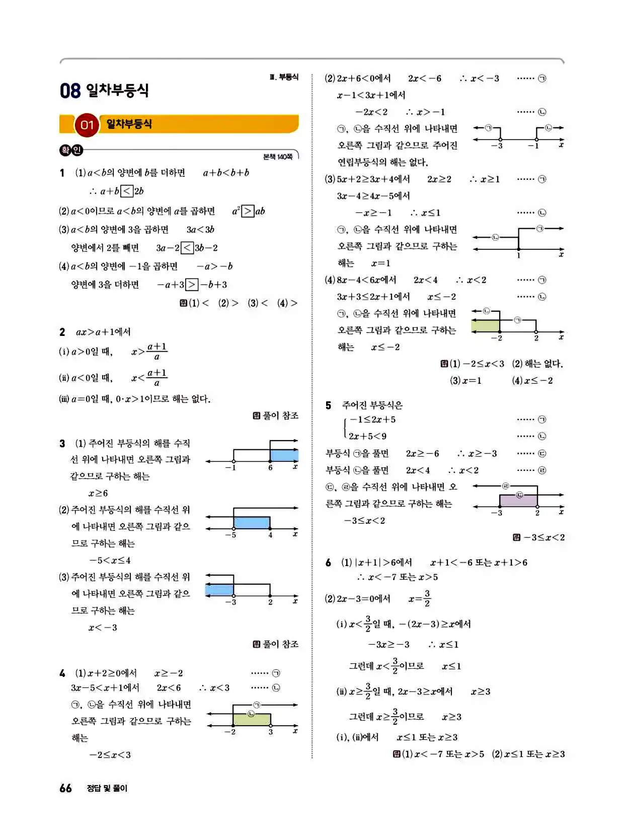 2025 개념쎈라이트 공통수학1 답지 66페이지