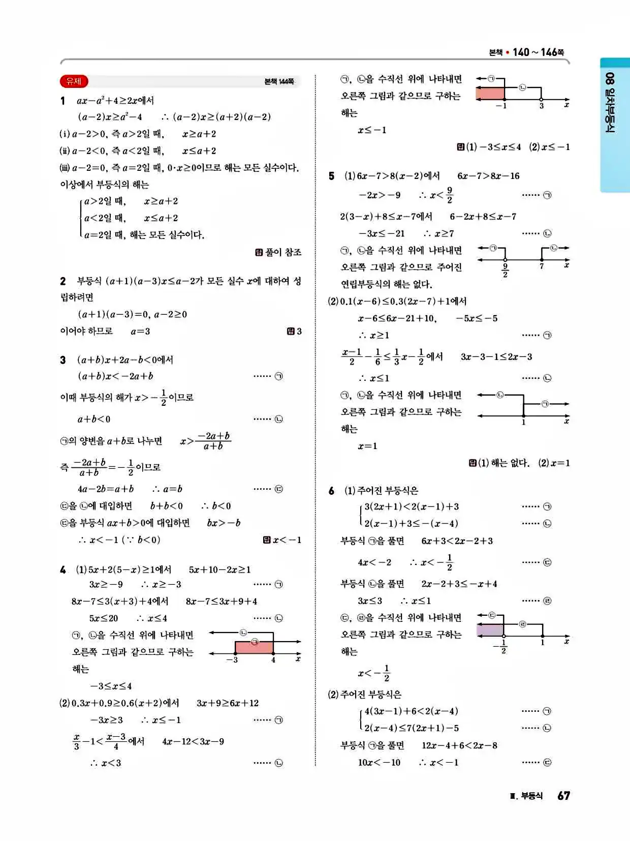 2025 개념쎈라이트 공통수학1 답지 67페이지
