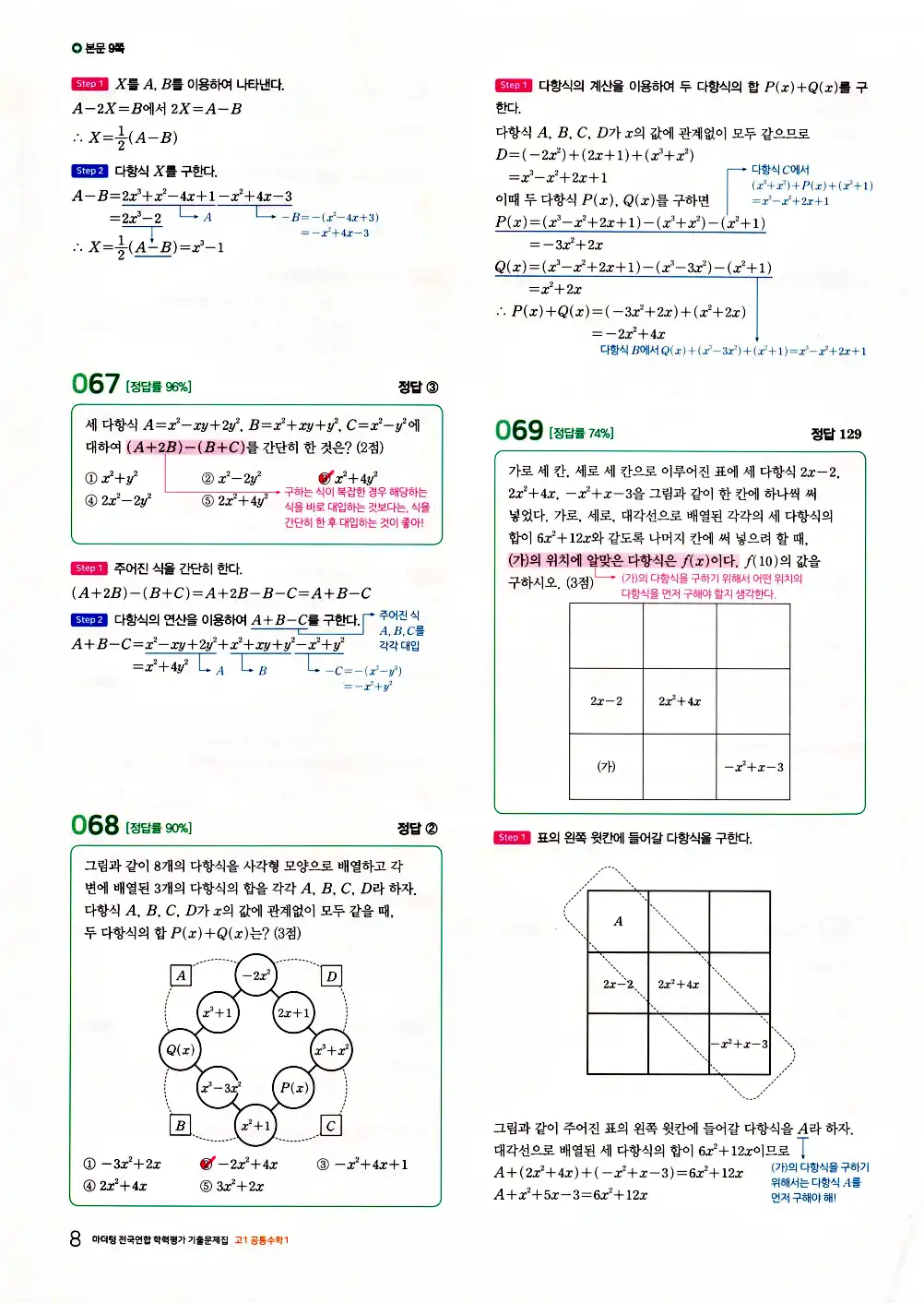 2026 마더텅 전국연합 학력평가 기출문제집 고1 공통수학1 답지 10페이지