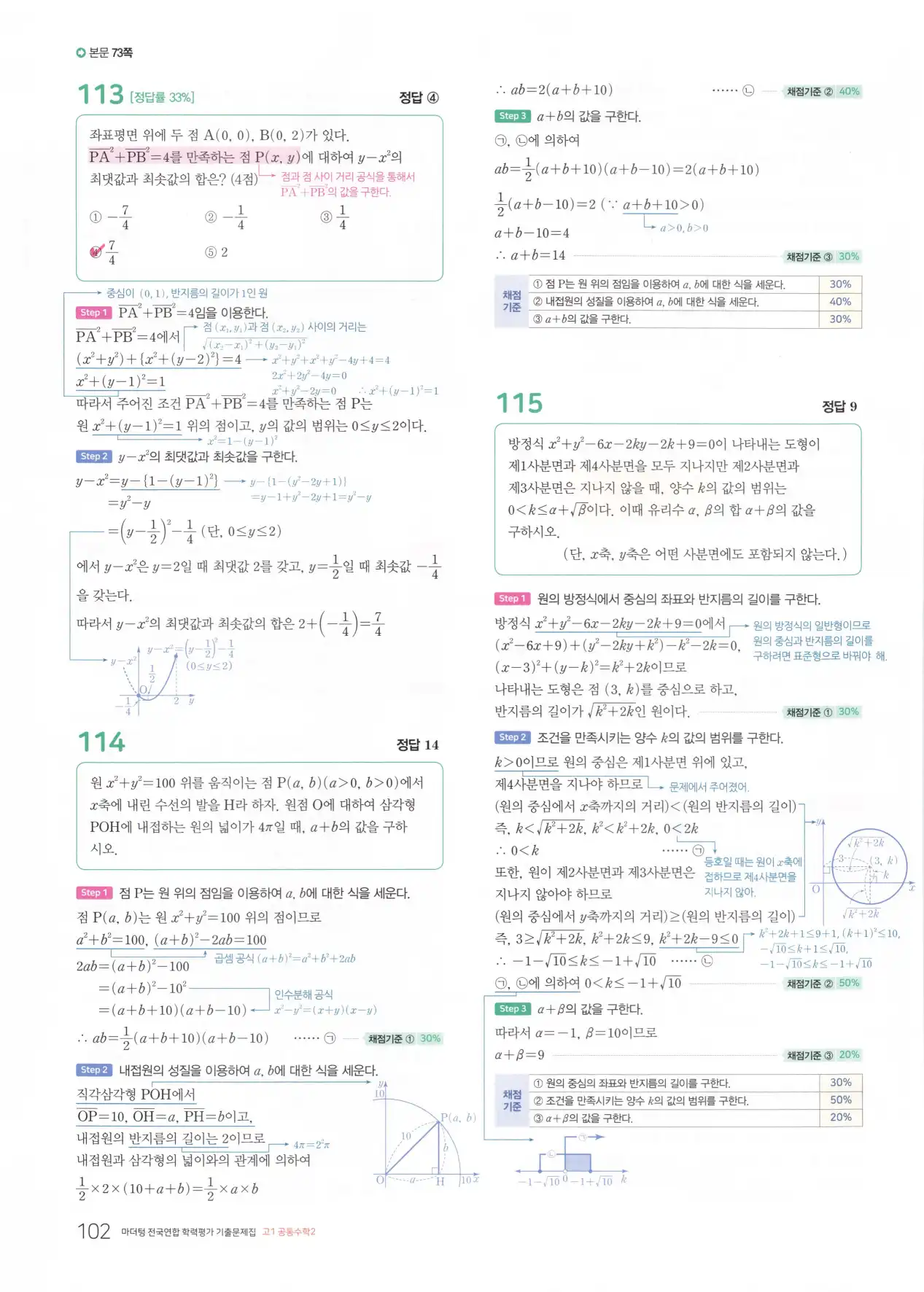마더텅 고1 공통수학2 해설 104